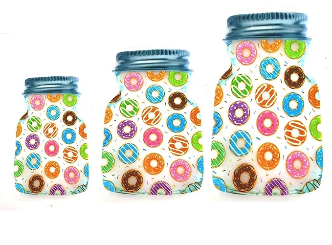 Jar Bottle Bags, Food Storage Bags Snack Sandwich Zip Bags Reusable Airtight Saddle Storage Bags Leakproof Food Saver Bags for Travel Camp Picnic, Multidesigned (3 Pcs)