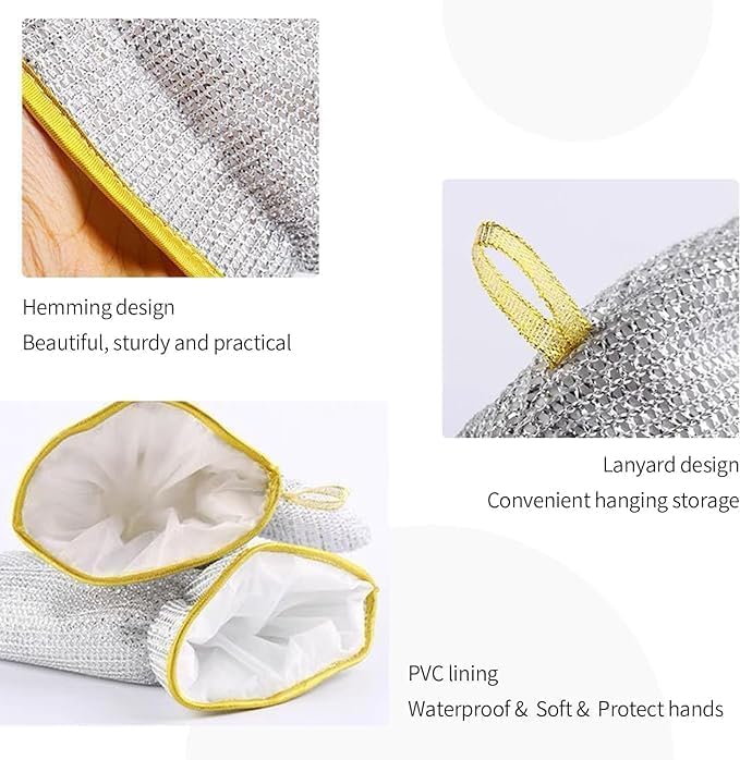 Multipurpose Steel Gloves for Dishwashing | Utensil Scrubber and Scrubber | Hand Gloves for Tough Cleaning
