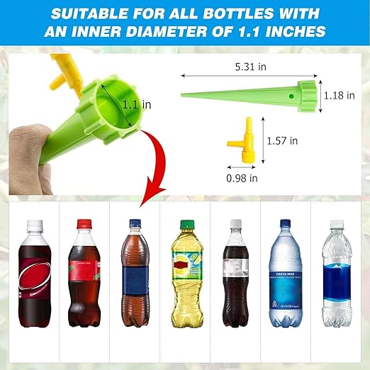 10 Pcs Drip Irrigation Kit For Home Garden, Self-Watering Spikes For Plants, Automatic Plant Water Dropper With Slow Release Control Valve Switch Drip Irrigation System