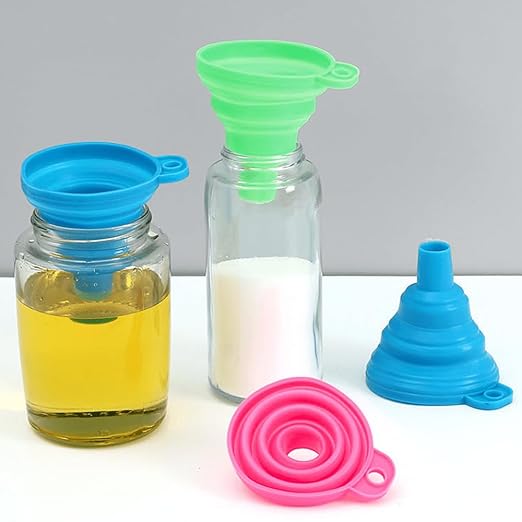 Silicone Collapsible Funnel, Foldable Kitchen Funnel Hopper for Water Bottle