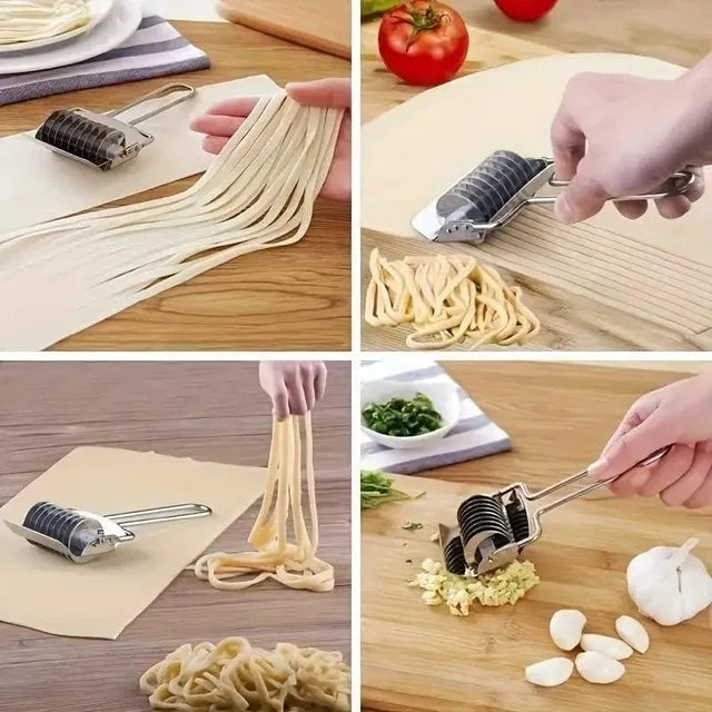 Stainless Steel Handheld Dough & Manual Noodle Pasta Cutter Tool